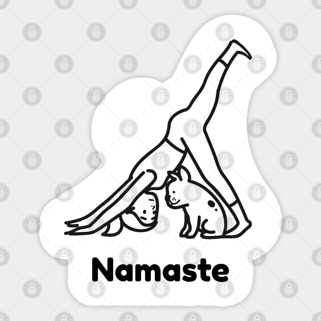 NAMASTE Yoga Dog Sticker by BeeBeeTees